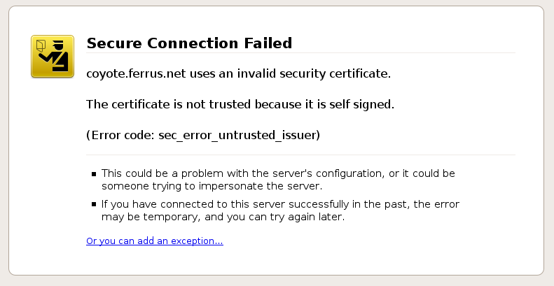 hound server ssl certificate verification failed: issuer is not trusted